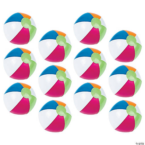 Inflatable 10" Bright Spring Medium Vinyl Beach Balls - 12 Pc.