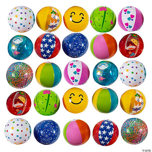 Inflatable 11" Medium Beach Ball Assortment - 25 Pc.