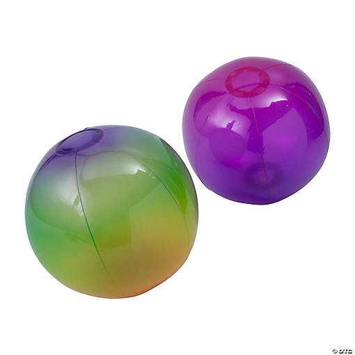 Inflatable 9" Ombre Pattern Plastic Beach Balls - 12 Pc.