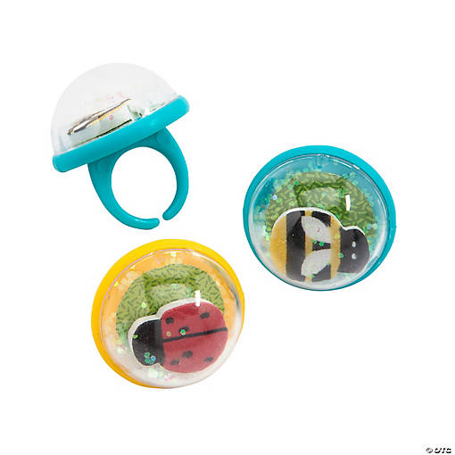 Insect Snow Globe Ring Assortment - 12 Pc.