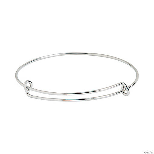 Inspiring Charms Expandable Silvertone Bangle Bracelets - 6 Pc.