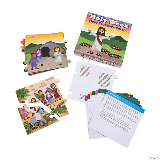 Interactive Holy Week Sequence Floor Puzzle - 33 Pc. with Teacher Resource Cards