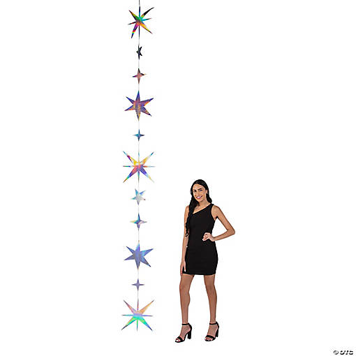 Iridescent Star Hanging Decorations - 2 Pc.