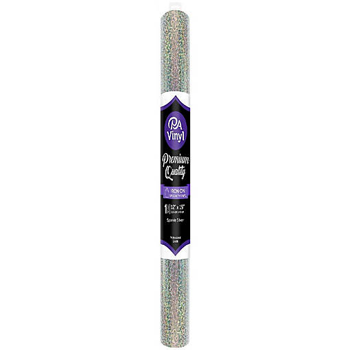 Iron On Vinyl 12x19 Roll Sparkle Silver