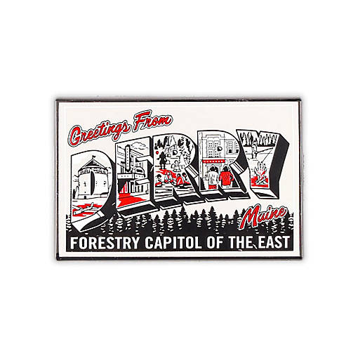 IT "Greetings From Derry" Postcard Printed Enamel Pin