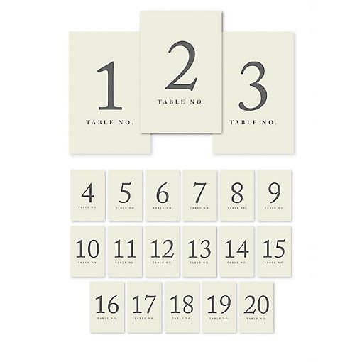 Ivory Perforated Table Numbers 1 20 4x6