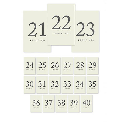 Ivory Perforated Table Numbers 21 40