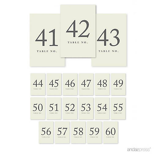 Ivory Table Numbers 41 60 4x6