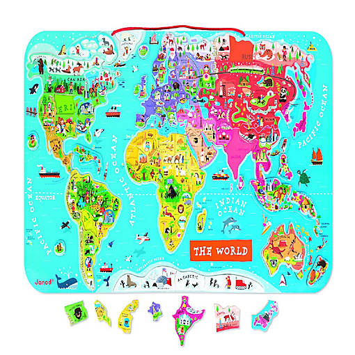Janod Magnetic World Map - English Version