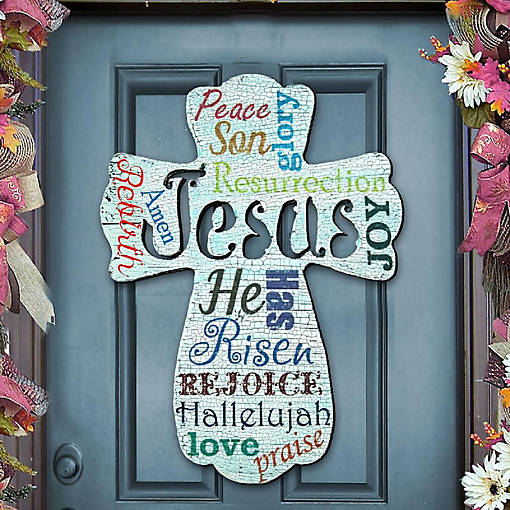 Jesus Cross Easter Door Decor by G. Debrekht
