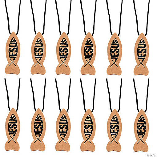 Jesus Fish Necklaces - 12 Pc.