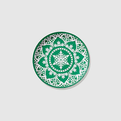 Jolly Snowflake Small Plates -10/Pack - 10 Pieces