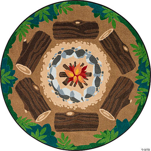 Joy Carpets Campfire Fun Round Area Rug