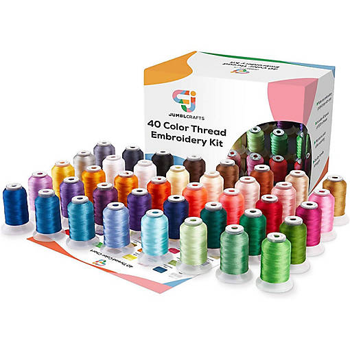 JumblCrafts Single Thread &amp; Spool Holder &amp;#8211; Smooth Feeding While Sewing 40 Colors