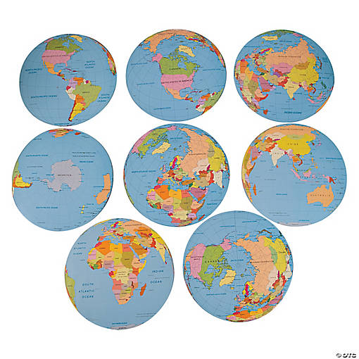 Jumbo Globe Cutouts - 8 Pc.