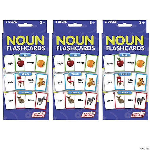 Junior Learning Nouns Flashcards, 3 Decks Per Pack, 3 Packs