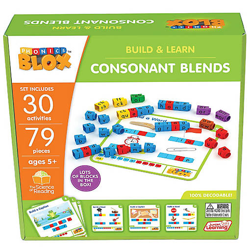 Junior Learning: Rainbow Phonics Blox: Consonant Blends - 5+