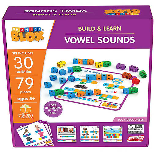 Junior Learning: Rainbow Phonics Blox: Vowel Sounds - 5+