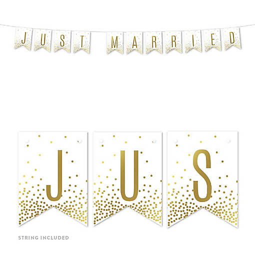 Just Married Gold Confetti 6ft