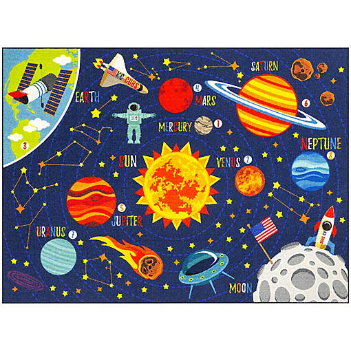 KC Cubs: Educational Rug: Solar System Map, 3x5' Playmat, Interactive Play