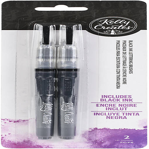 Kelly Creates Water Brush Set Fine Point 2/Pkg-Black