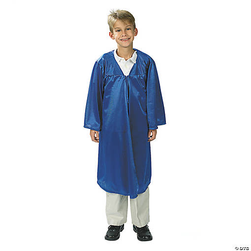 Kids Blue Shiny Elementary School Graduation Robe