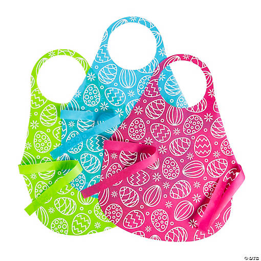 Kids Disposable Easter Eggs Aprons - 12 Pc.