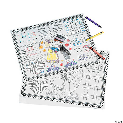 Kids Wedding Activity Placemats - 12 Pc.
