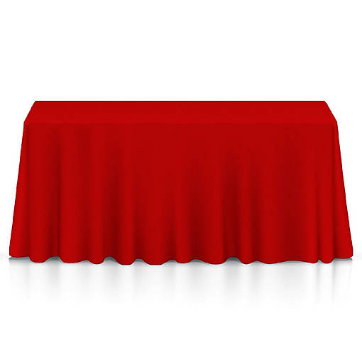 Lann's Linens 5 Pack 90" x 156" Rectangular Wedding Banquet Polyester Tablecloth Red
