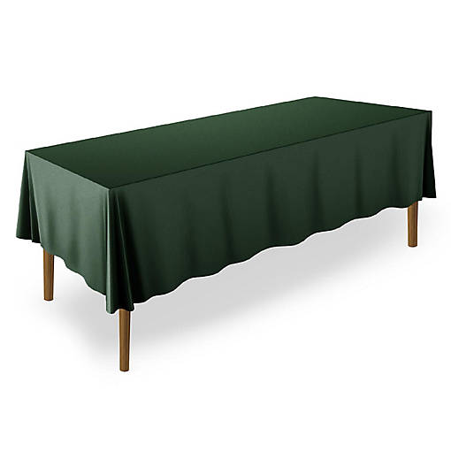 Lann's Linens 70" x 120" Rectangular Wedding Banquet Polyester Fabric Tablecloth Hunter Green
