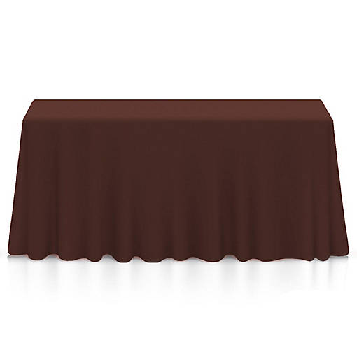 Lann's Linens 90" x 132" Rectangular Wedding Banquet Polyester Fabric Tablecloth - Chocolate