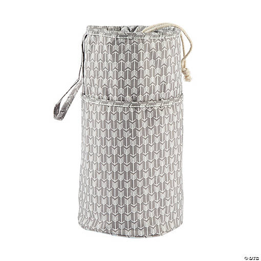 Large Grey Round Knitting Bag