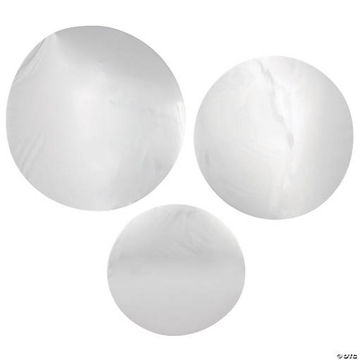 Large Silver Foil Dot Cutouts - 12 Pc.