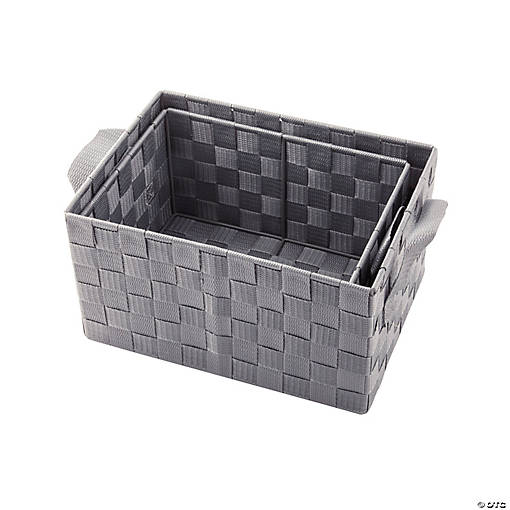 Large Woven Baskets with Handles - 2 Pc.