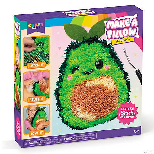 Latchkits Avocado Pillow Latch Hook Craft Kit