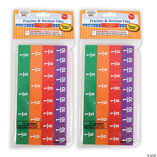 Learning Advantage Fraction/Decimal Tiles - 51 Per Set - 2 Sets