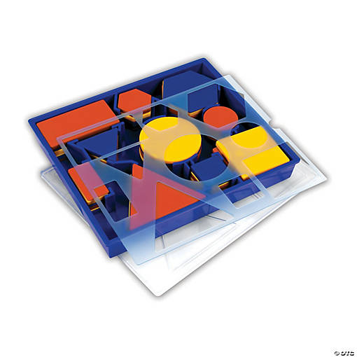 Learning Resources Attribute Blocks Set: Desk Set in Plastic Storage Tray