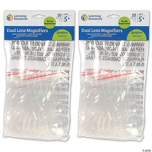 Learning Resources Dual Lens Magnifiers, 10 Per Pack, 2 Packs