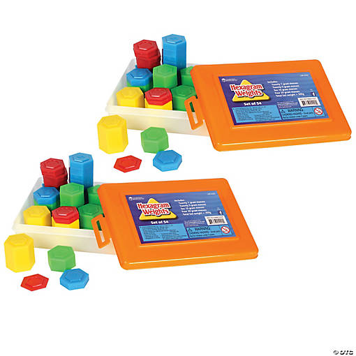 Learning Resources Hexagram Weights, 54 Per Set, 2 Sets