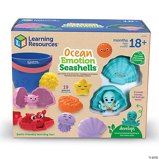 Learning Resources Ocean Emotion Seashells, 19 Pieces