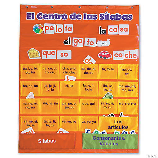 Learning Resources Spanish Syllables Pocket Chart with Cards