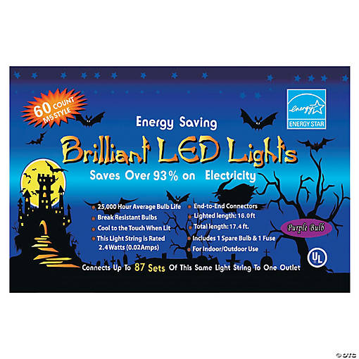 LED 60 Count Purple Party Lights