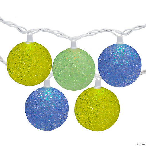 LED Sparkly Globe String Lights - 7.5 ft White Wire - 10ct