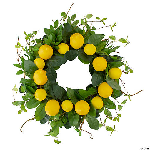 Lemons and Assorted Foliage Spring Wreath 20"