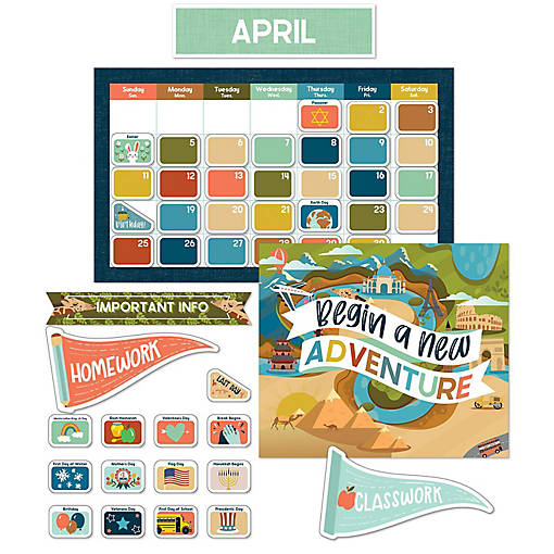 Let's Explore Let's Explore Calendar Bulletin Board Set