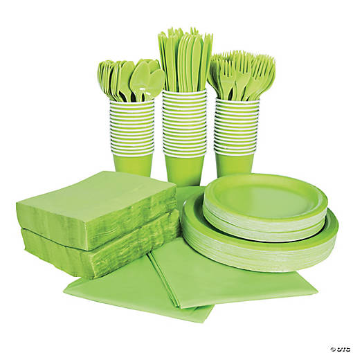 Lime Green Tableware Kit for 48 Guests