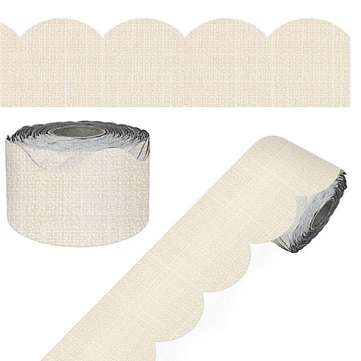 Linen Rolled Scalloped Bulletin Board Borders