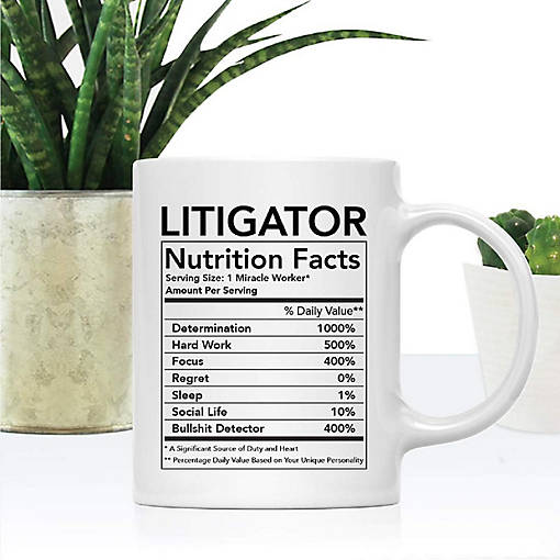 Litigator Nutritional Facts Coffee Mug