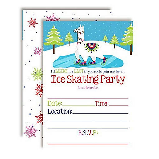 Llama Ice Skating Invitations 40pc. by AmandaCreation