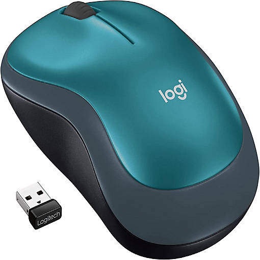 Logitech M185 Wireless Mouse, 2.4GHz with USB Mini Receiver, BLUE
